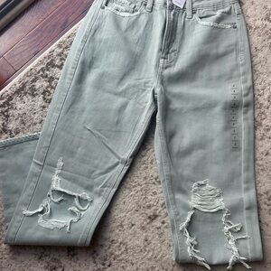 American Eagle Outfitters Green Straight Leg Jeans with Modern Fit